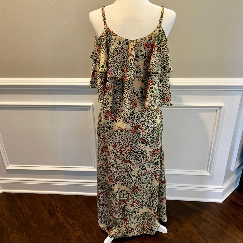 NEW Raga 2 Piece Set size S Kochi Leopard Print Tank and Wrap Skirt Green Pink - Picture 5 of 6